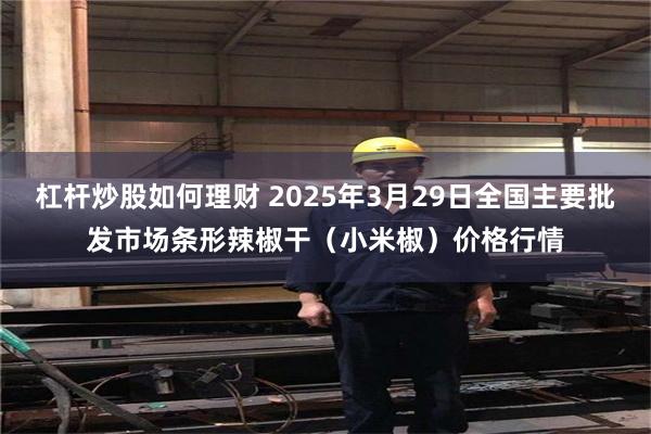 杠杆炒股如何理财 2025年3月29日全国主要批发市场条形辣椒干(小米椒)价格行情