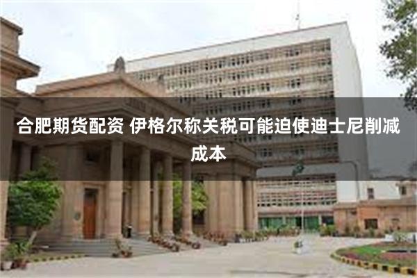 合肥期货配资 伊格尔称关税可能迫使迪士尼削减成本