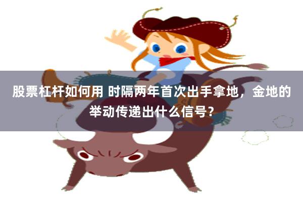 股票杠杆如何用 时隔两年首次出手拿地，金地的举动传递出什么信号？