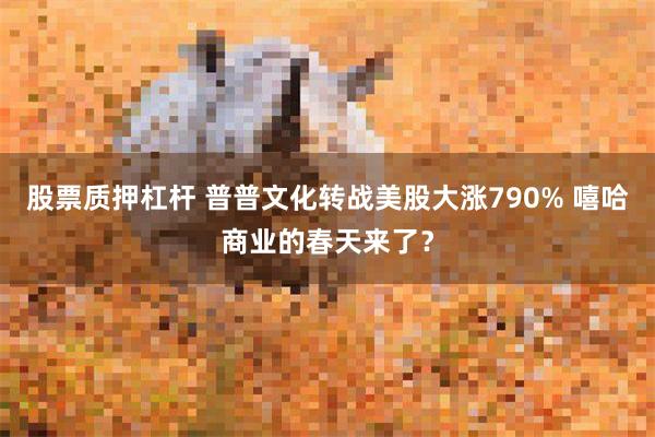 股票质押杠杆 普普文化转战美股大涨790% 嘻哈商业的春天来了？