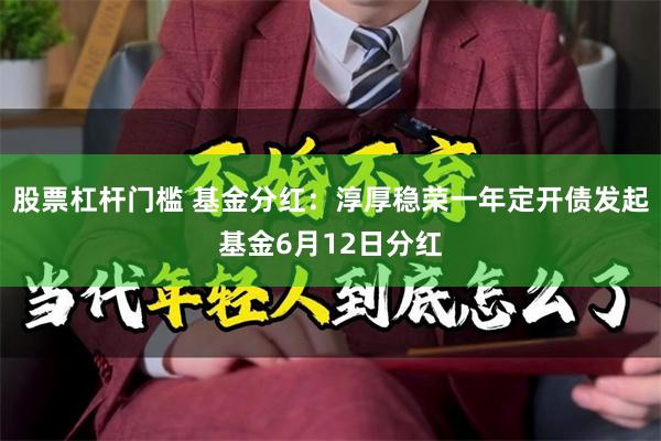 股票杠杆门槛 基金分红：淳厚稳荣一年定开债发起基金6月12日分红