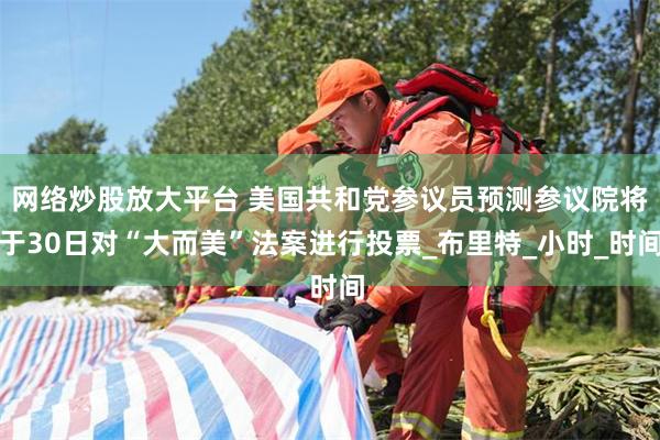 网络炒股放大平台 美国共和党参议员预测参议院将于30日对“大而美”法案进行投票_布里特_小时_时间