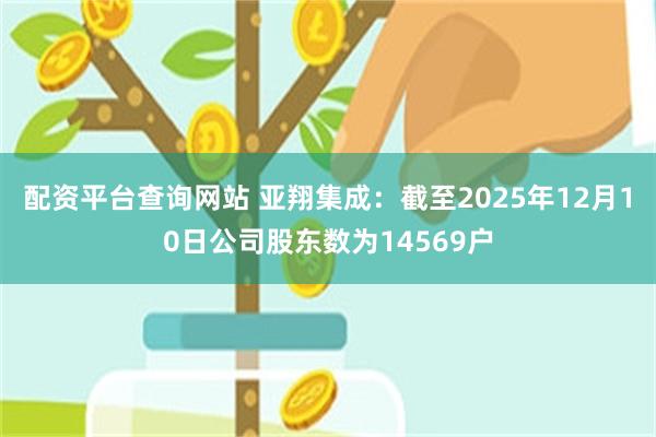 配资平台查询网站 亚翔集成：截至2025年12月10日公司股东数为14569户